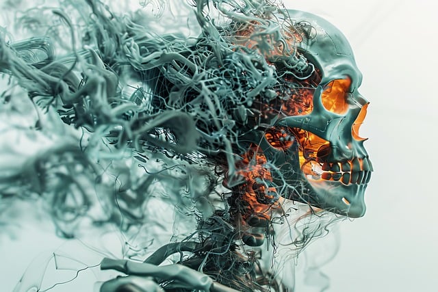 Free ai generated skeleton strange illustration