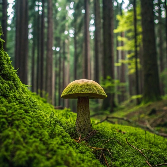 Free ai generated mushroom forest illustration
