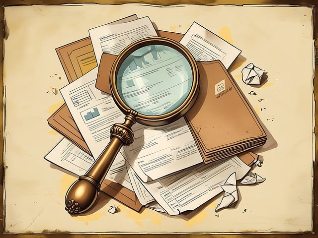 Free Contract Review Detective Desk illustration and picture