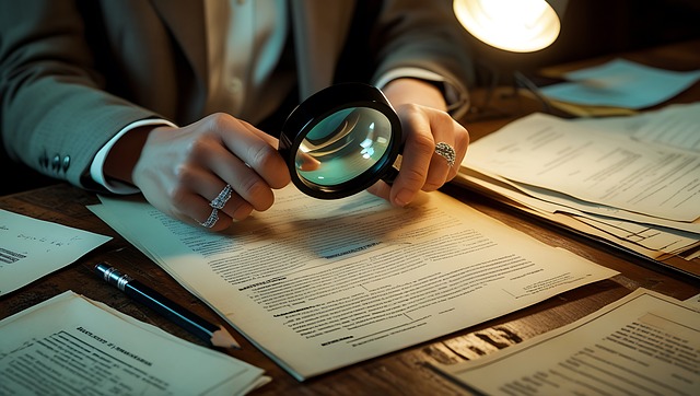 Free Contract Review Detective Desk illustration and picture