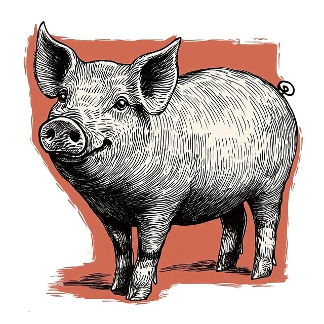 Free ai generated pig farm illustration