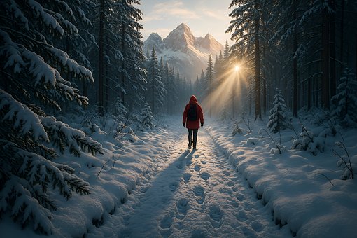 Vinter, Snø, Skog, Ensomhet, Gå, Fjell