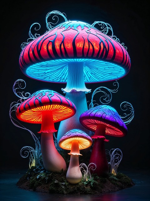 Free mushrooms goa trance illustration