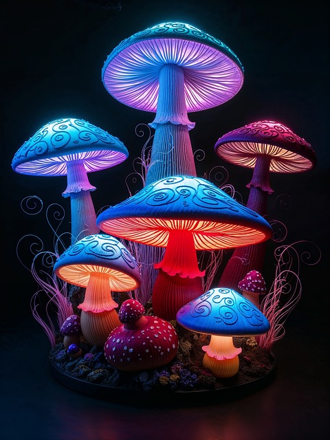 Free mushrooms goa trance illustration