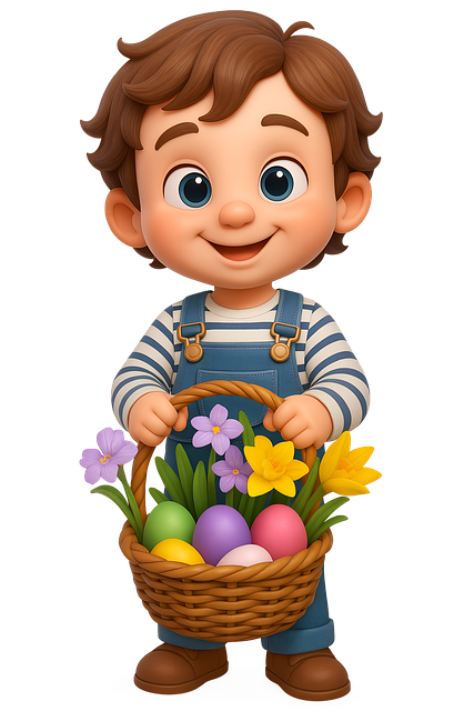 Free ai generated boy easter illustration