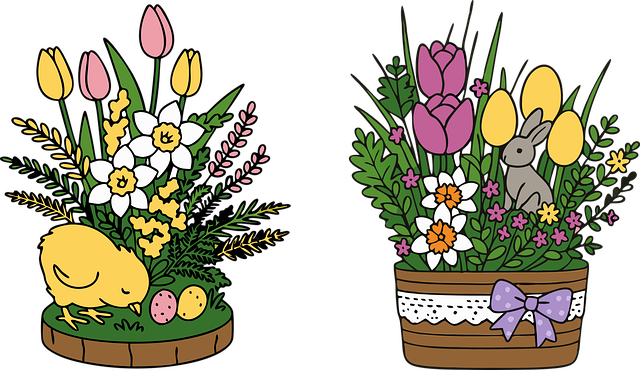 Free easter easter decor spring flowers vector
