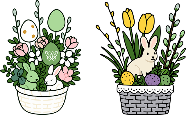 Free easter easter eggs hares vector