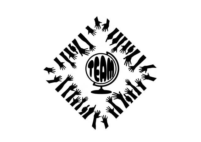 Free team hands group illustration
