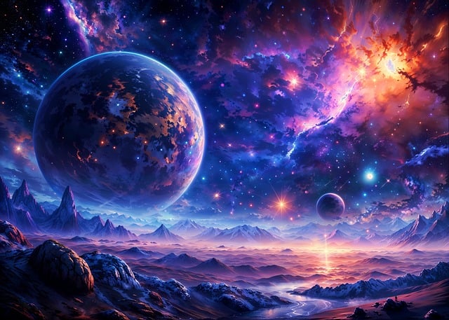 Free galaxy planet universe illustration
