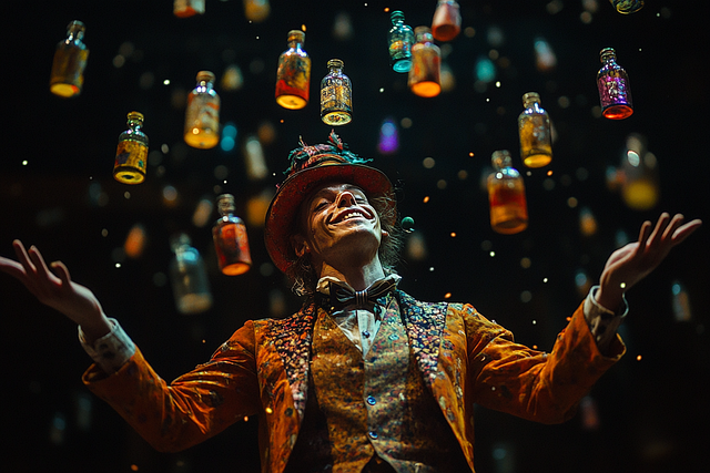 Free juggler bottles performer illustration
