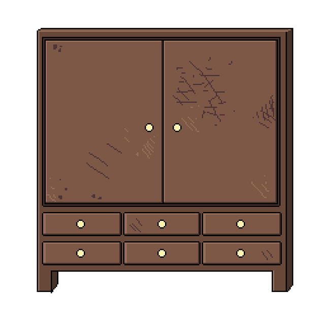 Free wardrobe closet pixel illustration