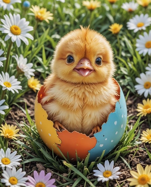 Download free HD stock image of Ai Generated Chicken Free ai generated chicken easter eggs illustration