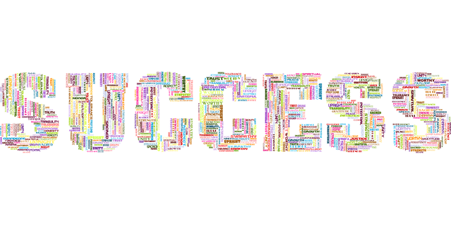 Free success typography word cloud vector