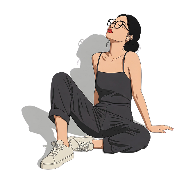 Stilvolle Frau, Modeillustration