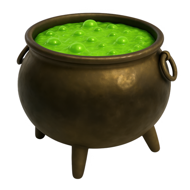 Free witch cauldron bubbling potion green brew illustration