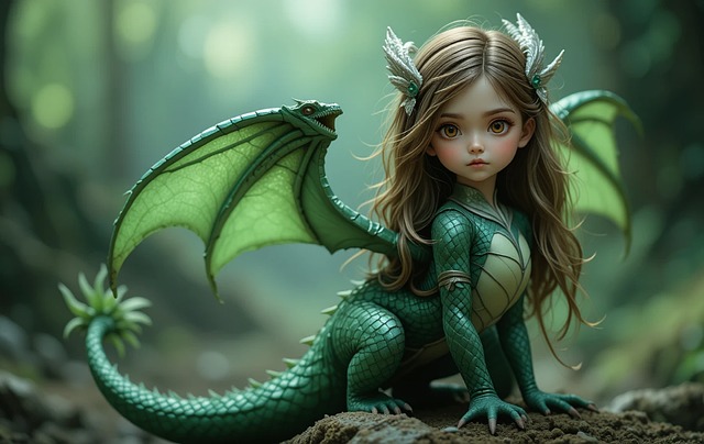 Free Girl Dragon illustration and picture
