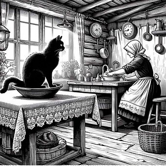 Værelse, Bord, Kat, Sommerhus