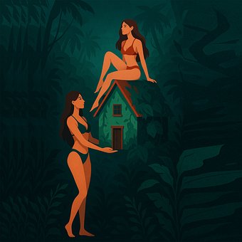 Bikini, Frau, Modell, Badeanzug, Natur