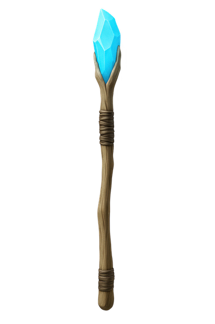 Free fantasy staff crystal magic wand illustration