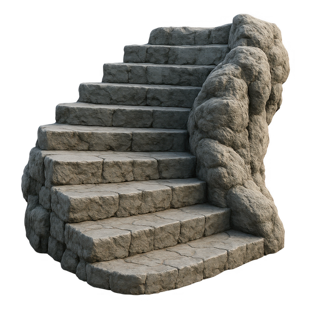 Free stone stairs medieval fantasy asset illustration