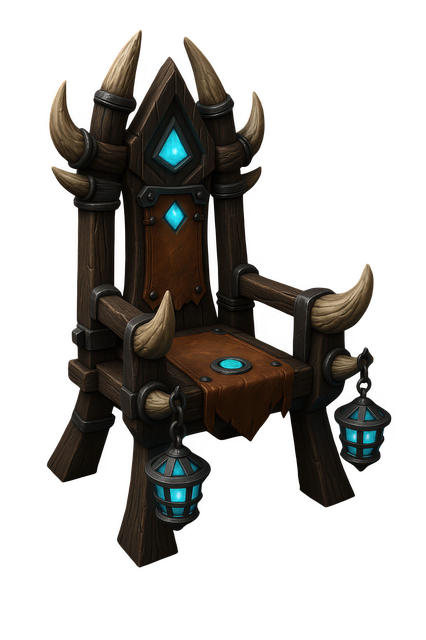 Free throne fantasy furniture horns illustration