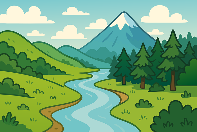 Free ai generated mountains nature vector