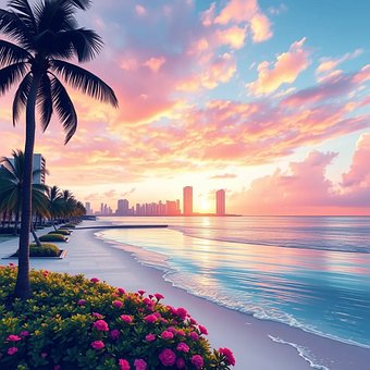 Miami, Metro, Ocean, Beach, Florida