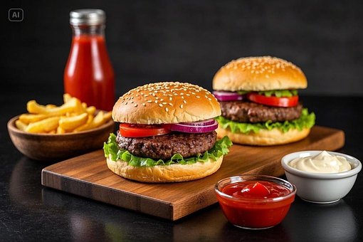 Free Delicious Burger Hot Burger illustration and picture