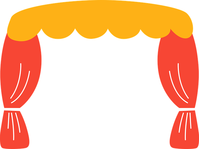 Free stage curtain red vector