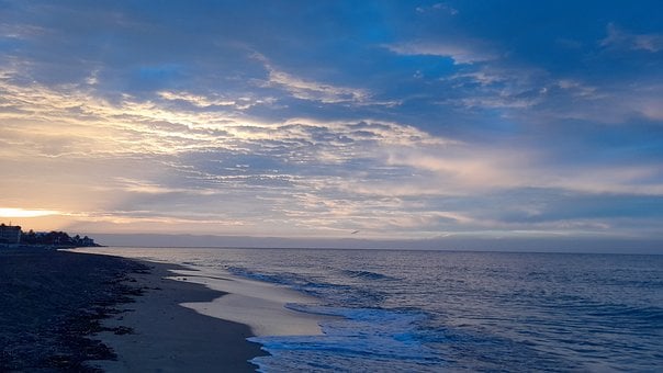 Solnedgang, Natur, Hav, Darkness, Skat
