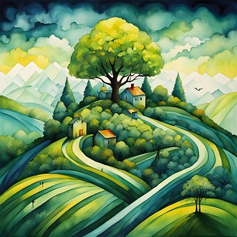 Free Village Houses illustration and picture