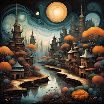 Free Village Houses illustration and picture
