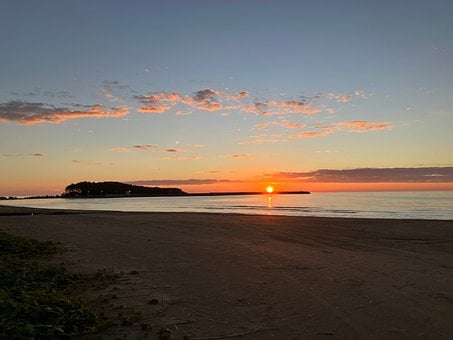 日本, Ação De Graças, 海, 空, 青 空, 綺麗, 風景