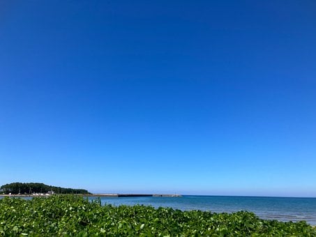 日本, Ação De Graças, 海, 空, 青 空, 綺麗, 風景