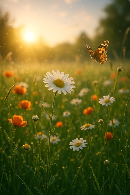 Våren Eng, Sommerfugl På Blomst