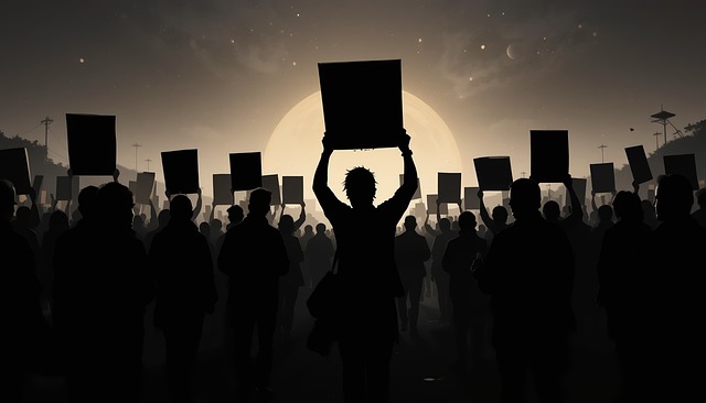 Free ai generated crowd protest illustration