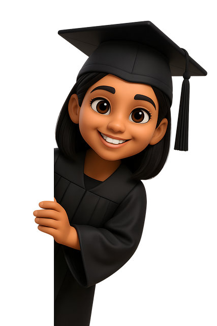Free ai generated girl graduate illustration