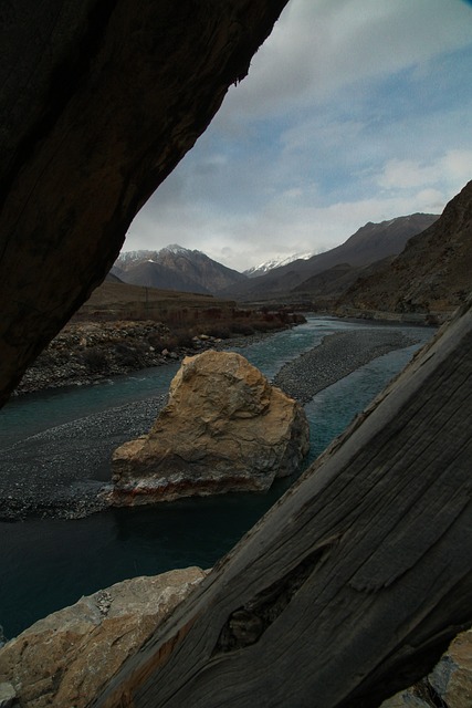 Río, Pakistán, Retrato, Montañas