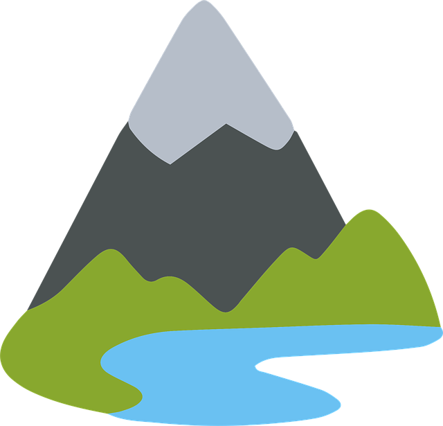 Free mountain river landscape illustration