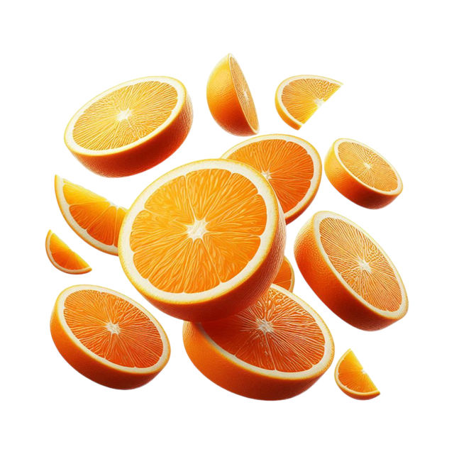 Free orange slices floating fruit citrus slice illustration