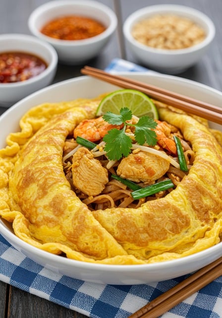 Free pad thai omelet illustration