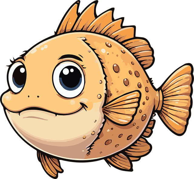 Free ai generated fish puffer fish vector