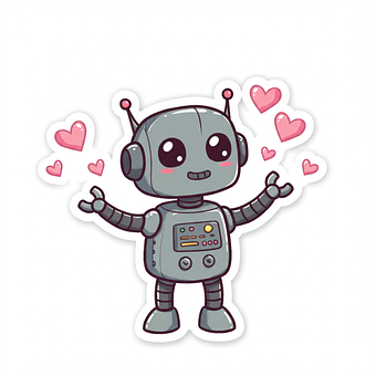 Free Robot Sticker illustration and picture