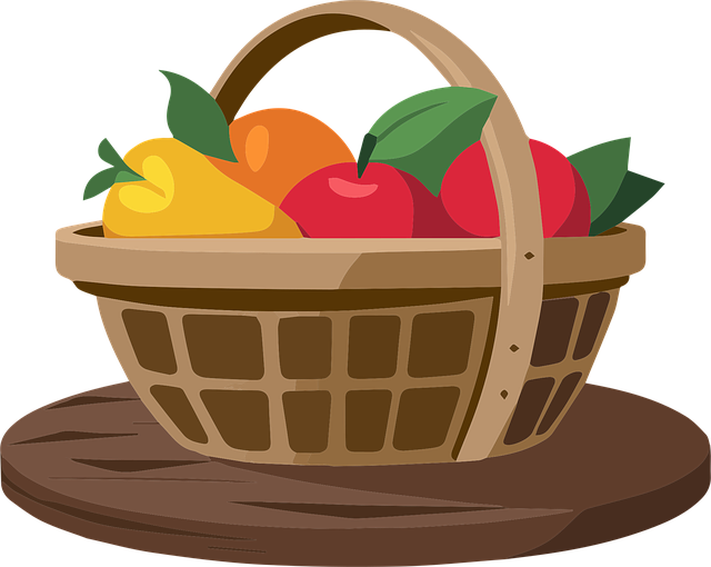 Free ai generated basket fruit vector