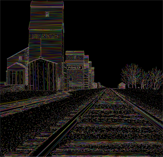 Free grain elevator railway railroad illustration