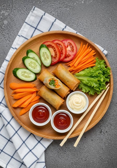 Free ai generated springroll vegetables illustration