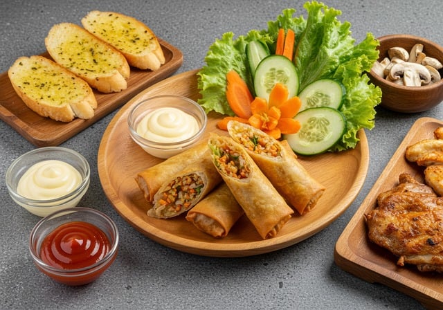 Free ai generated spring rolls illustration
