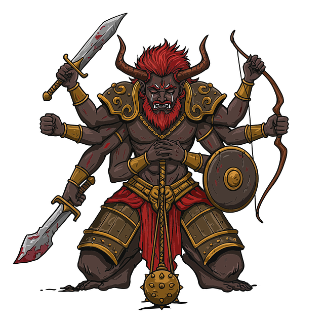 Ai Generiert, Hindu, Vier, Arm, Waffe