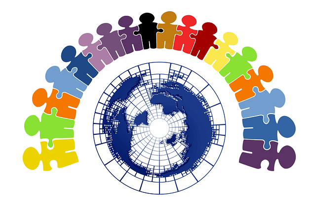 Free people group puzzle illustration