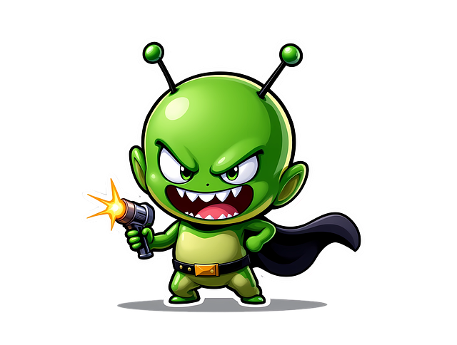 Ai Gerado, Adesivo, Verde, Bravo, Emoji